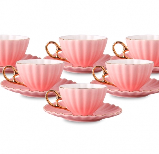 Karaca 6�li Pure Cherub Pembe Kahve Fincan Takımı Satış sayfası