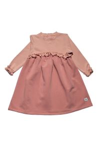 Somon Pembe Robalı Kız Bebek Organik Elbise NK09006SM (6 AY- 5 YAŞ)