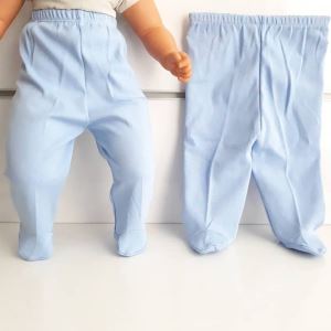 Patikli Mavi Tek Alt Bebek Penye Pantolon