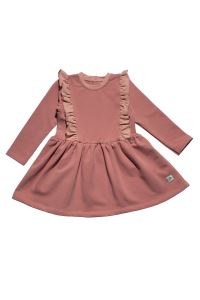 Pembe Rengi Omuzları Fırfırlı Kız Bebek Organik Elbise NK09005P (6 AY- 5 YAŞ)