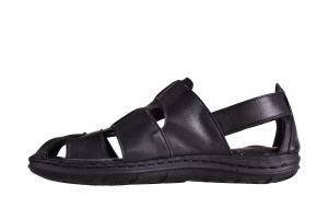 Erkek Deri Sandalet 011-0023 - Siyah
