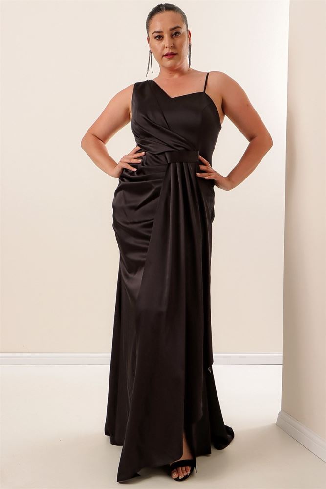 satin rope dress Long Satin Dress With Rope Straps And Lining