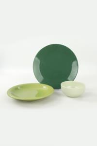 Keramika Ege Degrade Yeşil Yemek Takımı 12 Parça 4 Kişilik