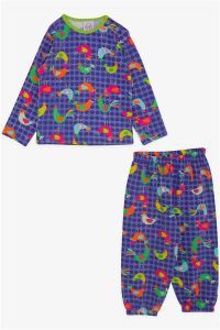 Breeze Kız Bebek Pijama Takımı Renkli Sevimli Horozcuk Desenli Mor (9 Ay-1 Yaş)