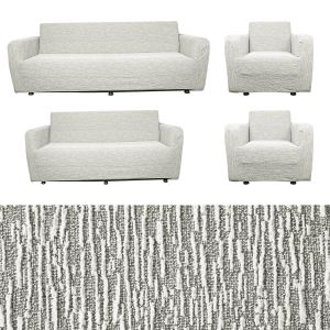 FAIEND Jacquard Plain Pattern Lycra Flexible Washable Sofa Cover 3+2+1+1 Sofa Set Cover