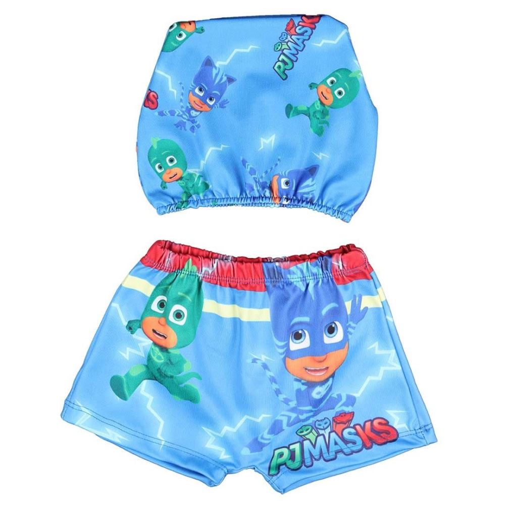 Boy Blue Pj mask Printed Bonnet Shorts Swimsuit