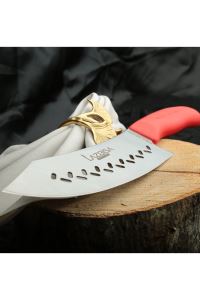 Lazbisa Çelik Gold Serisi Mutfak Bıçak Seti Et Kıyma Ekmek Sebze Meyve Kanallı Eğri Şef Bıçağı