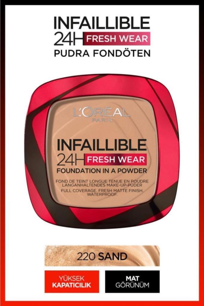 L'Oreal Infaillib Compact Powder 220 9G 9GM main image 1