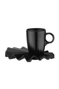 Kütahya Porselen Adora Kahve Takımı Siyah & Krem