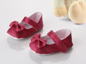 Marzen Bebek Patik Ayakkabı Kırmızı Simli MZN 0031