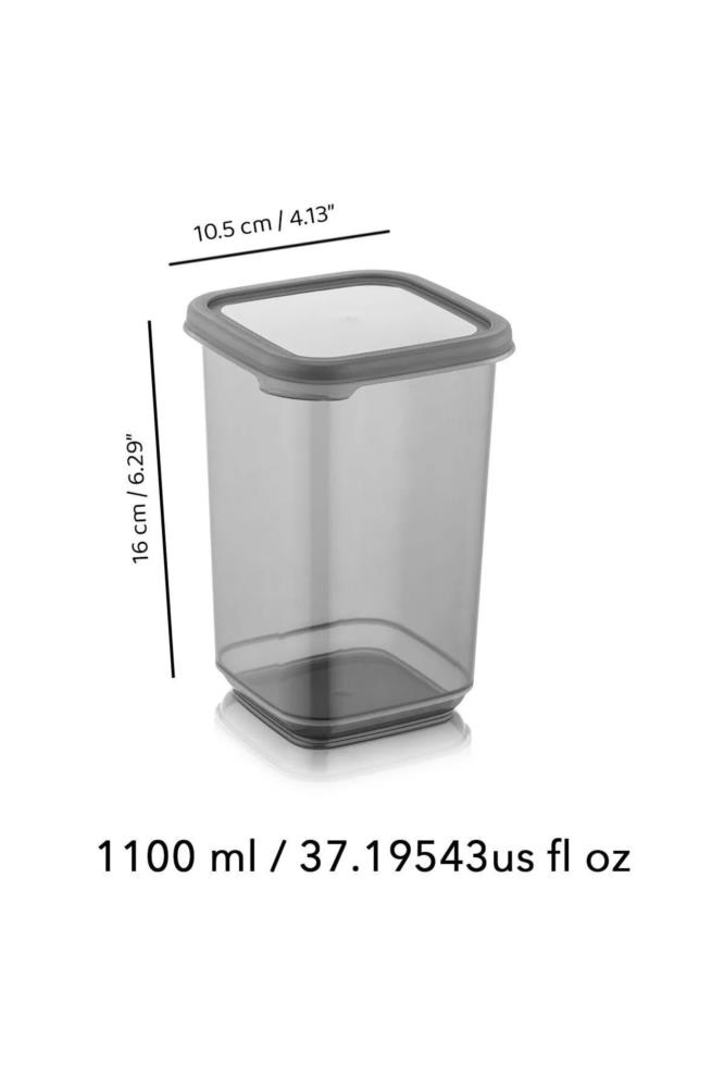 Meleni Home 12'li Set Melly Sızdırmaz Kapaklı Kare Erzak Saklama