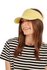 Kadın Sarı Üstü Açık Vizor Şapka