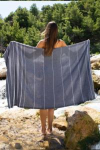 Yg Home Cotton 100x180cm Loincloth Beach Towel Stella Anthracite