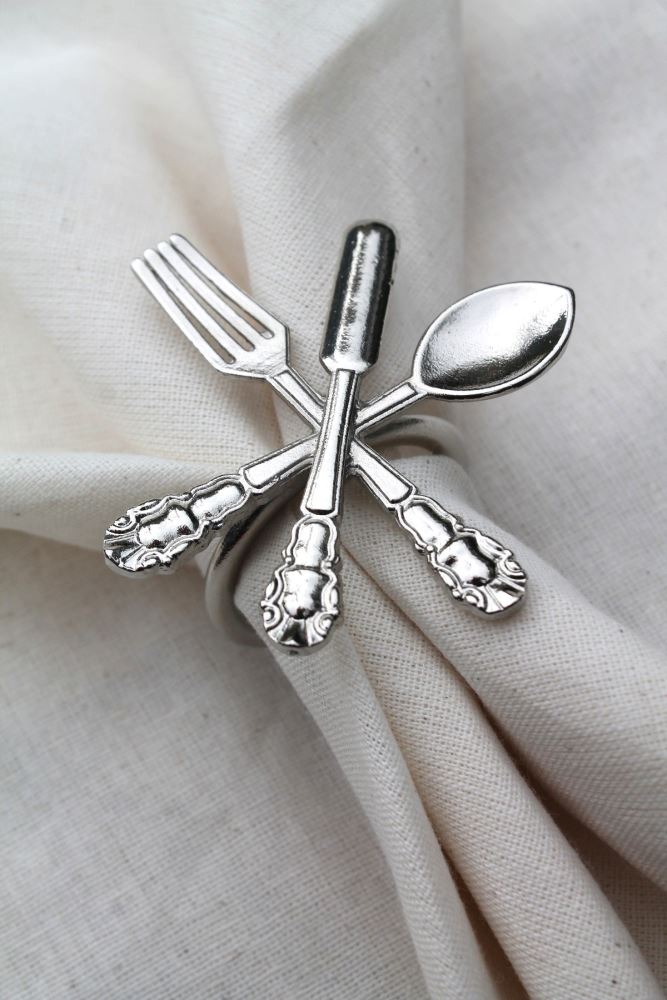 6 Pieces Decorative Silver Food Style Napkin Ring - Napkin Ring.