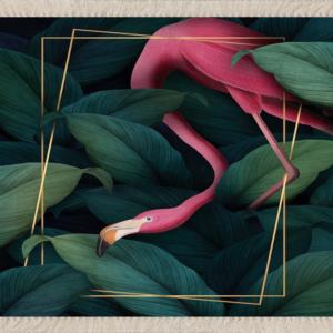 Meg Cloud Yeşil Yaprak Flamingo Gold Dijital Halı MEG236