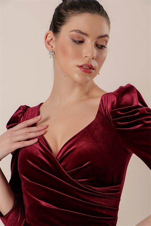 Timeless Satin Long Sleeved Gown