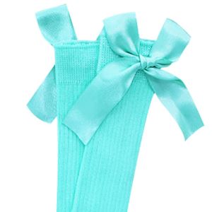 Kız Bebek Kurdelalı Diz Altı Yeşil Çorap