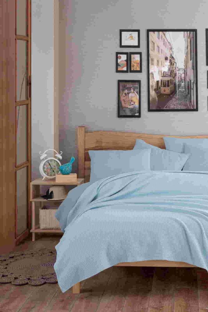 Dowry Ecocel Pique Blanket King Size 220x230cm Karde Baby Blue.