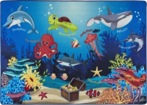 Confetti Oceanarium Mavi Bukle Çocuk Halısı