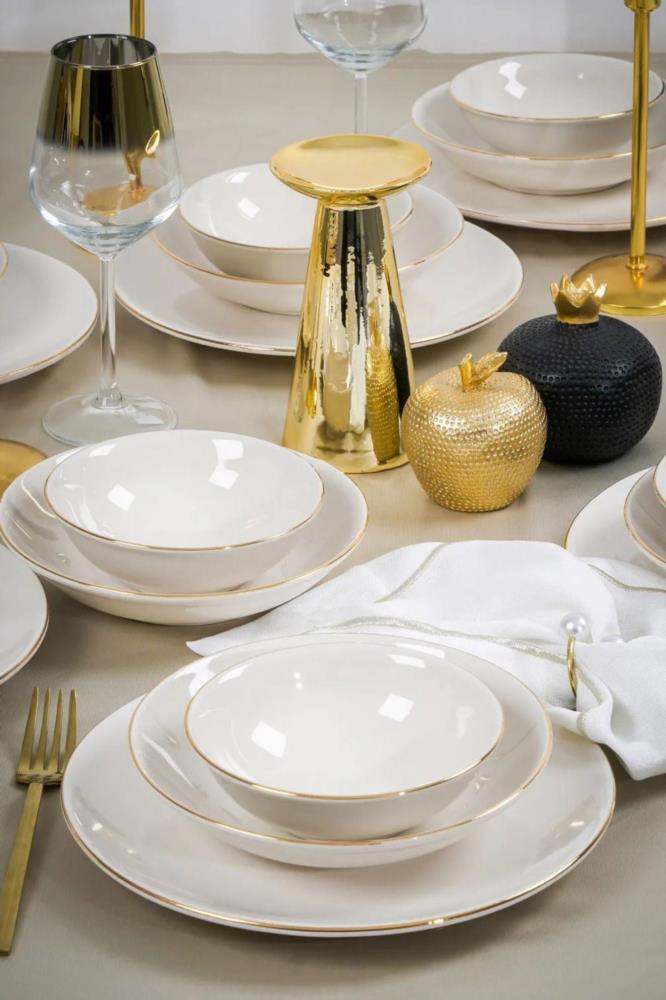 Gold Dinnerware Set For Karaca Camelia Porcelain 24 Piece Dinner