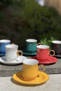 HOMENIVA Premium Collection 6 Kişilik Mat Kahve Fincan Takımı