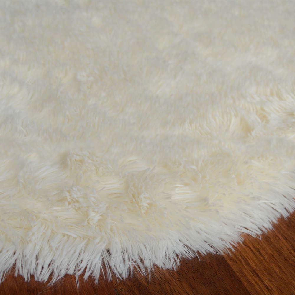 Eliana Home Non-shedding Rabbit Fur Double Head Fleece Carpet Cream.