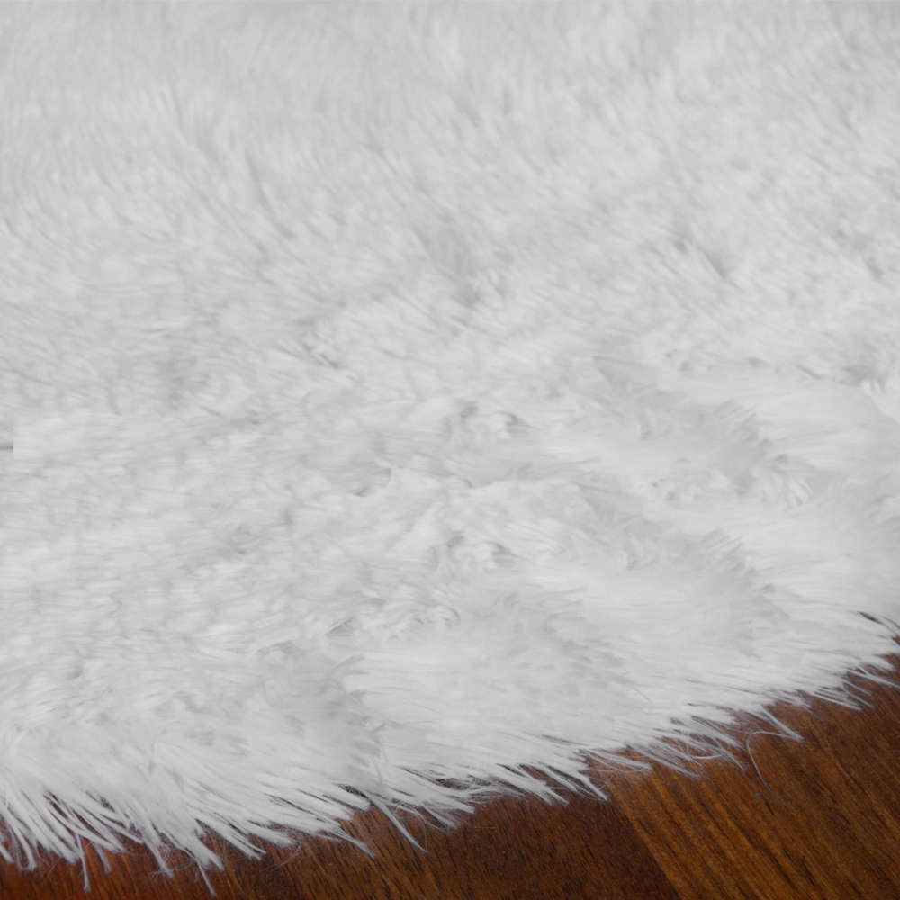 Eliana Home Non-shedding Rabbit Fur Double Head Fleece Carpet White.