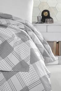 Evim Home Tek Kişilik %100 Pamuk Pike Örtüsü Ate Antrasit