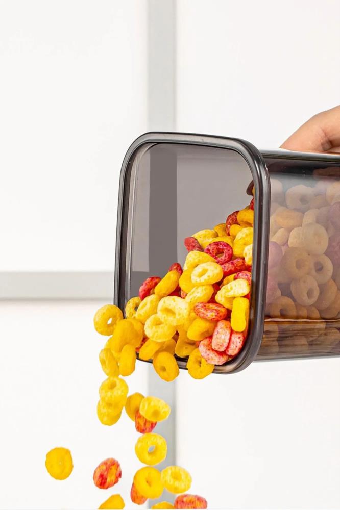 Meleni Home 12'li Set Melly Sızdırmaz Kapaklı Kare Erzak Saklama