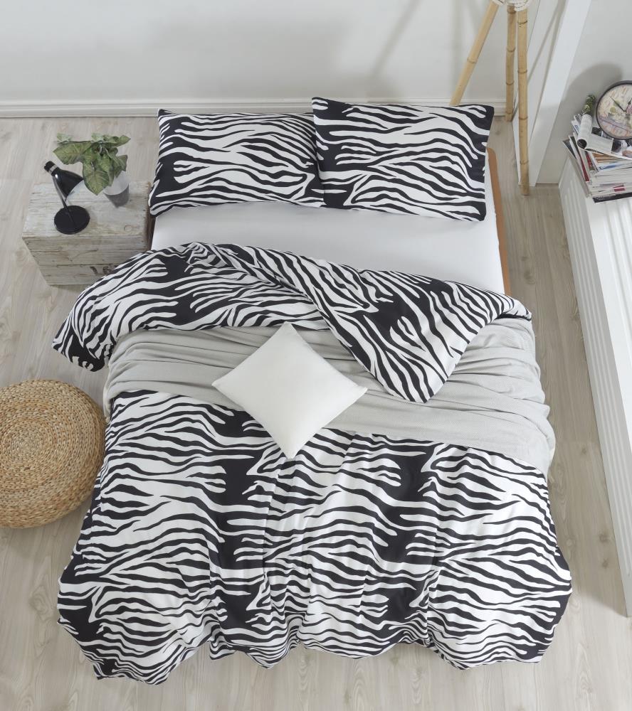 Eponj Home Kolay Utulenir Nevresim Takimi Tek Kisilik B W Zebracasa Siyah Beyaz Alkapida Com