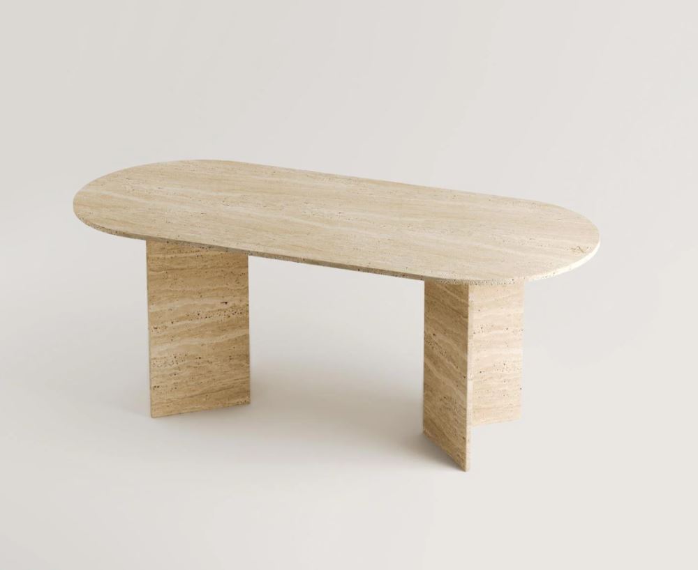 Modest Concept Jesse-Travertine Dining Table.