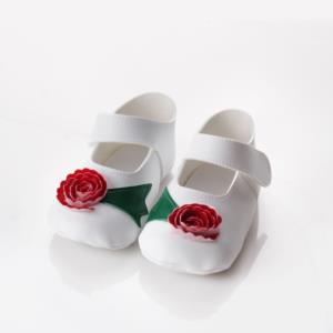 Marzen Bebek Patik Ayakkabı Beyaz-Kırmızı MZN 0012