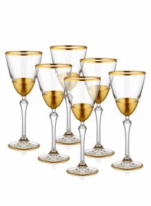 Glam Şarap Kadehi 6 Parça - Gold