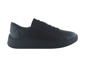 Erkek Sneaker Parlak Hakiki Deri Ayakkabı 044-0002 - Siyah