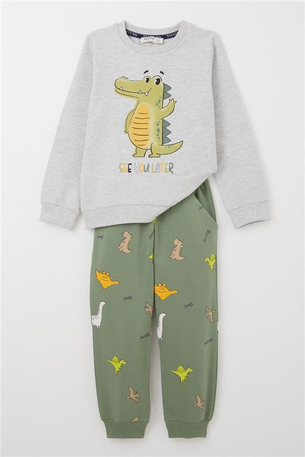 BRE Breeze Girl Child Tracksuit Set Embossed Text Printed Floral 4-8 Years, Rose Pink - Lamía