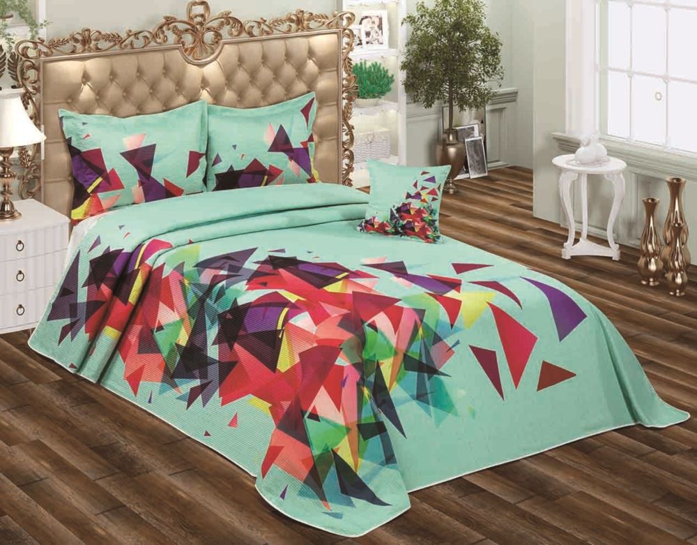 Evlen Home 4 Parça Piramit 3D Çift Kişilik Yatak Örtüsü YAT23340