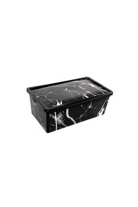 QUTU Trend Box Black Marble- Dekoratif Saklama Kutusu 5 Litre 8695737107560