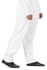 Erkek Keten Şalvar Beyaz Renk - Hac Umre Pantolonu