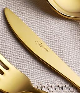 Kalben Amore Titanyum Parlak Gold Renk 7 Parça Tek Kişilik ÇKB Seti