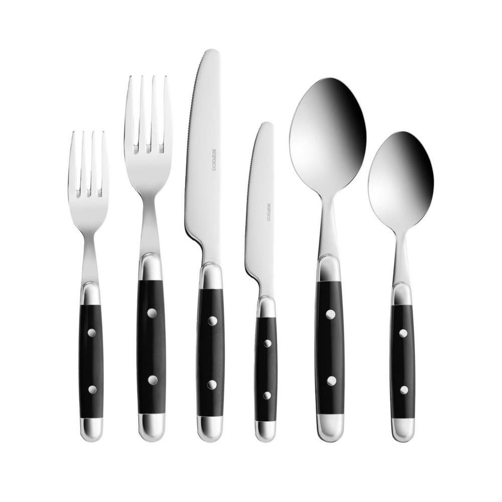 Karaca Alina 36 Piece Cutlery Set for 6 Persons Black