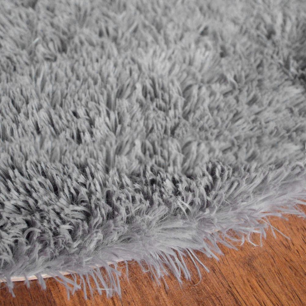 Eliana Home Non-shedding Rabbit Fur Single Head Fleece Carpet Gray.