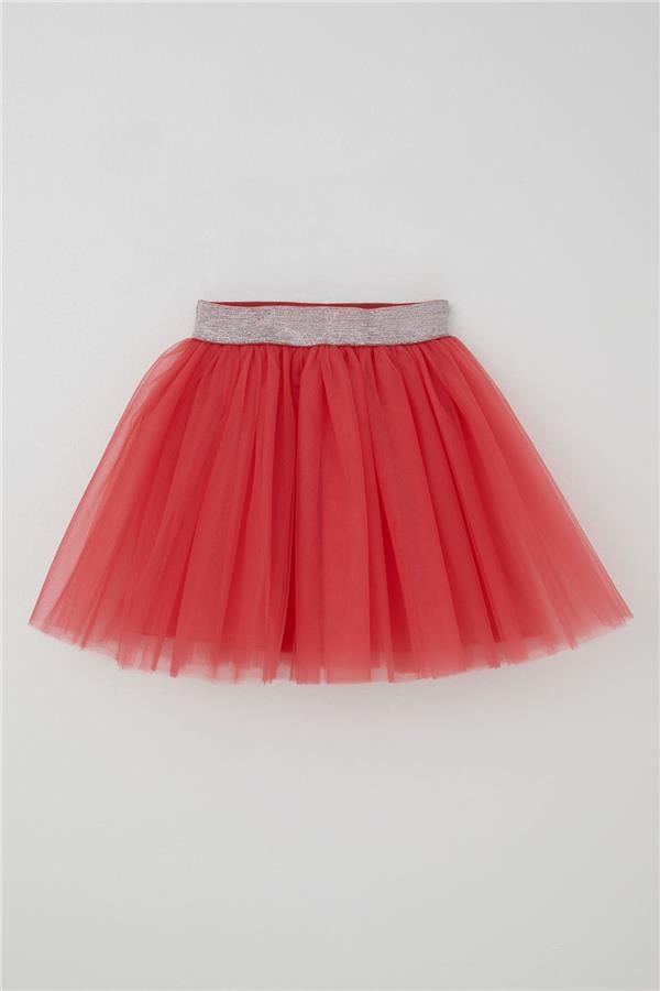 Breeze Girls Tutu Skirt Elastic Waist with Glitter Detail Coral - Main Image