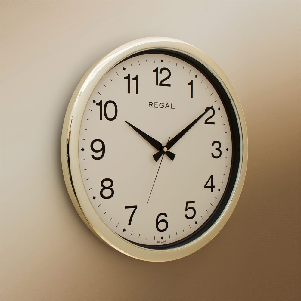Regal Gold Metalize 42 Cm Yuvarlak Duvar Saati 9104 GI