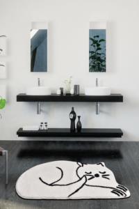 Chilai Home Sleeping Cat White Banyo Halısı 70X120 Cm