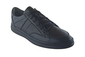 Erkek Sneaker Hakiki Deri Ayakkabı 044-0012 - Siyah