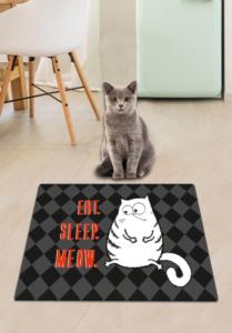 Chilai Home Pvc Eat Sleep Meow Kedi Köpek Mama Paspası