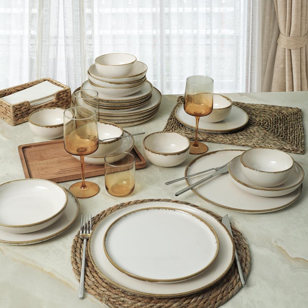 Keramika Straw Nordic Dinner Set 24 Pieces for