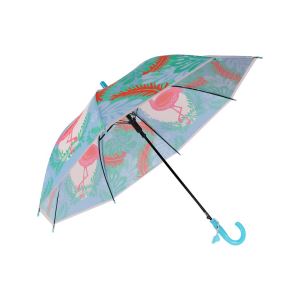 Düdüklü Çocuk Şemsiyesi Mavi Flamingo Desenli