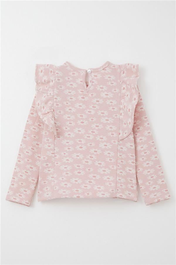 Breeze meisjespantyset bloemenmotief roze met ruches 3-7 jaar.