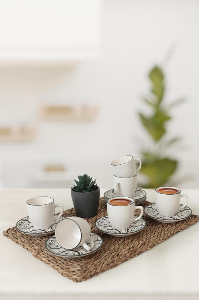Keramika Aspen Coffee Set 12 Pieces for 6 Persons.